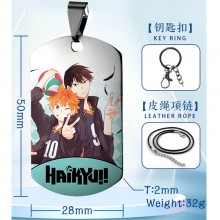 Haikyuu anime two-sided necklace keychain Key chai...