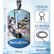 Black Clover anime two-sided necklace keychain Key...