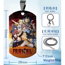 Fairy Tail anime two-sided necklace keychain Key c...