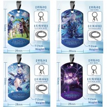 Genshin Impact game two-sided necklace keychain Ke...