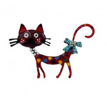 Dropping Oil Lovely Cat Shaped Alloy Brooch Pin