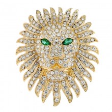 Full Rhinestone Lion Brooch Pin
