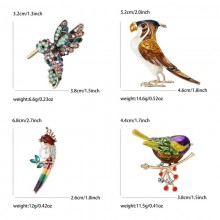 Enamel Parrot crow birds alloy brooches Pins