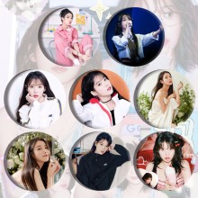58MM IU Lee Ji Eun star tinplate brooch pins set(8...