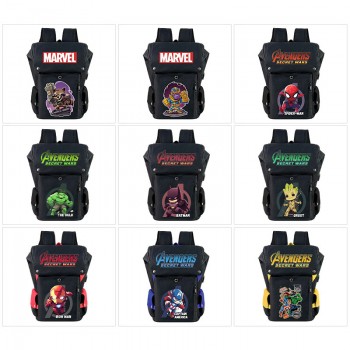 Batman Iron Super Man USB nylon backpack school bag