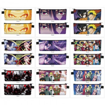 Naruto anime PU zipper pen case pencil bag