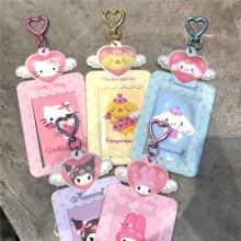 Sanrio Melody kitty Cinnamoroll Kuromi ID cards holders cases lanyard key chain