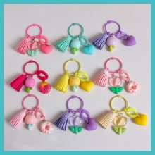 Cute Candy Color Resin Tulip Flower Key Chain KeyChain