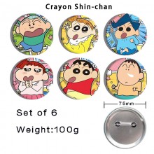 75MM Crayon Shin-chan anime tinplate brooch pins s...