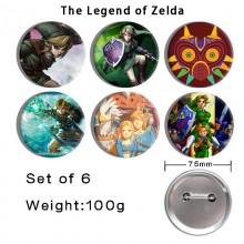 75MM The Legend of Zelda game tinplate brooch pins...