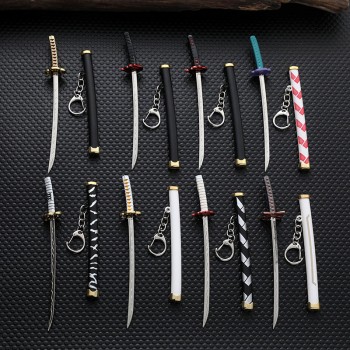 Demon Slayer anime mini alloy knife sword key chain keychains 15cm