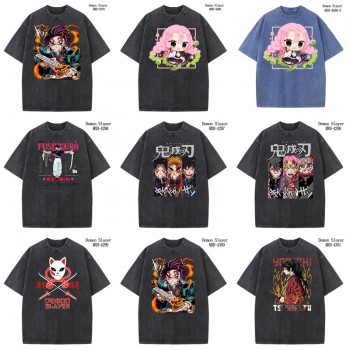 Demon Slayer anime short sleeve wash water worn-out cotton t-shirt