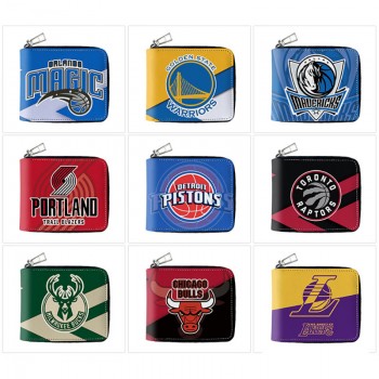 NBA basketball football zipper wallet purse