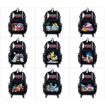 Sonic the Hedgehog anime USB charging laptop backpack school bags