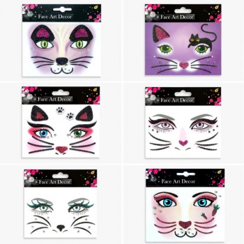 Animal Halloween Carnival Party Face Diamond Temporary Stickers