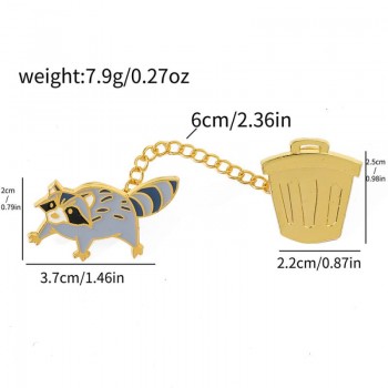 Funny Raccoon anime alloy brooch pins