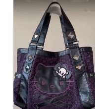 Hello Kitty Vintage Patchwork Purple Armpit Bag Ha...