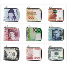 Country money bill cash zipper wallet purse
