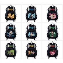 Demon Slayer anime USB charging laptop backpack sc...