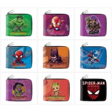 Super Hero Iron Spider Super Man zipper wallet pur...