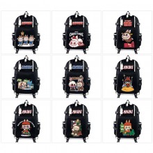 Labubu anime USB charging laptop backpack school b...