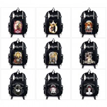 Death Note anime USB charging laptop backpack scho...