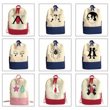 Hunter x Hunter anime students canvas backpack bag...