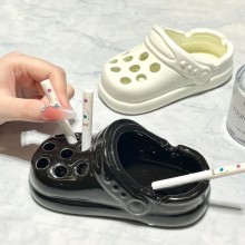 Cute shoe slippers clogs ceramic ashtray