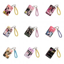 Black Pink star ID cards holders cases lanyard key...