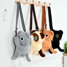 Kawaii Siamese Cat Bear Plush Crossbody Shoulder Bag