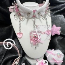 Y2K Accessories Spike Girl Angel Wing Gothic Choke...