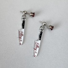 Dark punk rock English small sword red rhinestone ...