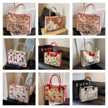 Hello kitty anime canvas handbag shoulder bags