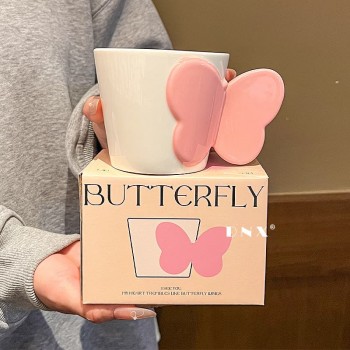 Cute butterfly anime ceramic cup mug