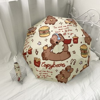 Capybara Rodent anime automatic umbrella