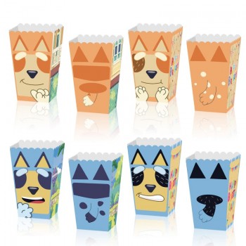 Bluey dog anime paper popcorn box bags(price for 12pcs)