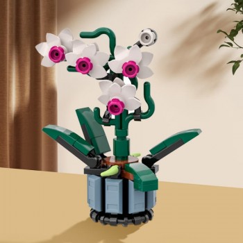 Creative DIY Plant Orchid building blocks figures