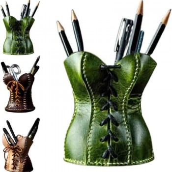 Stylish Leather Corset Pencil Cup Creative Funny Pen Holder
