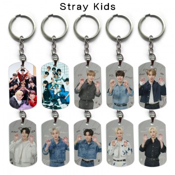 Straykids star alloy two-sided pendant key chain keychains