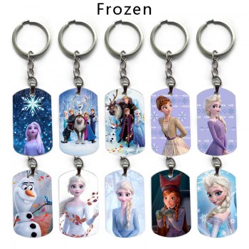 Frozen Elsa Anna anime alloy two-sided pendant key chain keychains