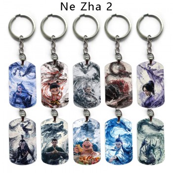 Nezha 2 anime alloy two-sided pendant key chain keychains
