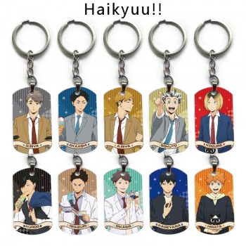 Haikyuu anime alloy two-sided pendant key chain keychains