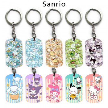 Sanrio Melody kitty Cinnamoroll Kuromi alloy two-sided pendant key chain keychains