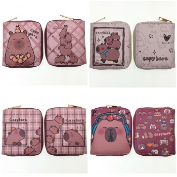 Capybara anime short zipper wallet