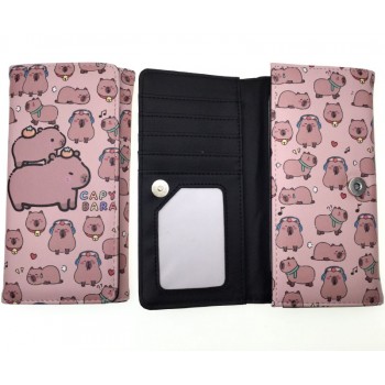 Capybara anime buckle long wallet