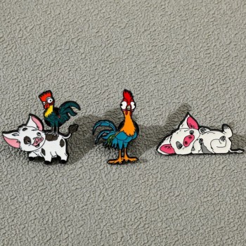 The animal pig rooster anime alloy enamel brooch pins