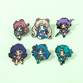 Sailor Moon anime alloy enamel brooch pins