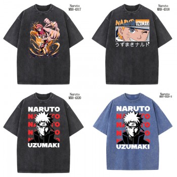 Naruto anime short sleeve wash water worn-out cotton t-shirt