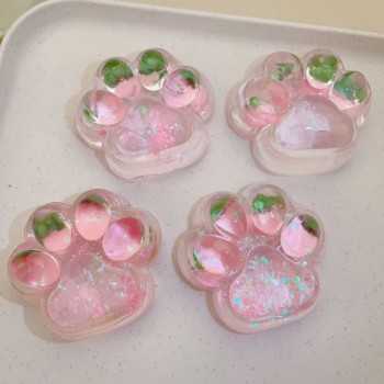 Silicone Strawberry Cat Paw Slow Rebound Decompression Toy