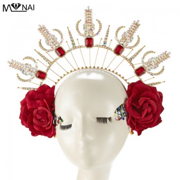 Gothic Halo Crown Lolita Rose Crystal Headband Headwear
